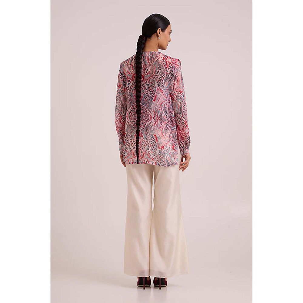 MADDER MUCH Multi-Color Cotton Crew Neck Printed Top With Pant