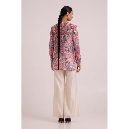MADDER MUCH Multi-Color Cotton Crew Neck Printed Top With Pant