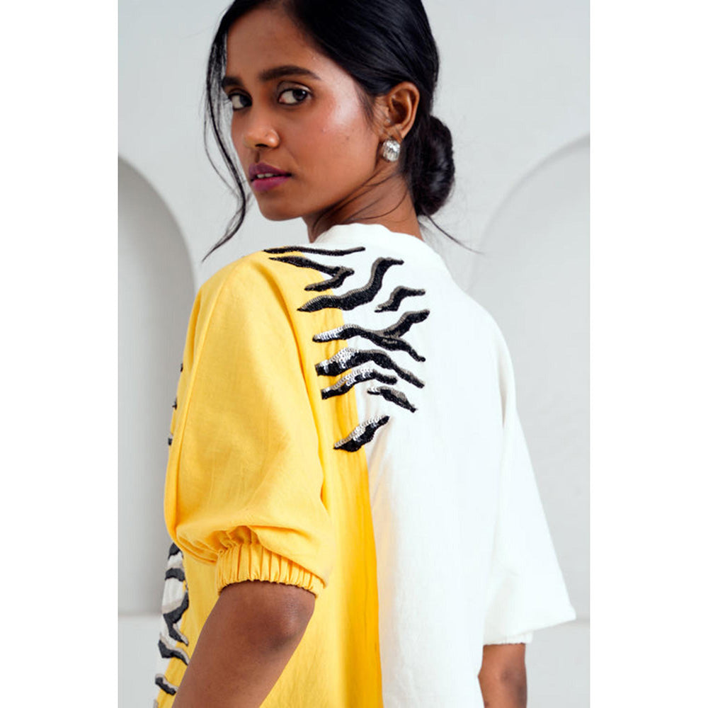 MADDER MUCH Multi-Color Cotton Round Neck Animal Print Top