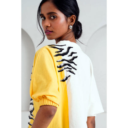 MADDER MUCH Multi-Color Cotton Round Neck Animal Print Top