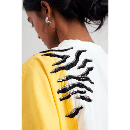 MADDER MUCH Multi-Color Cotton Round Neck Animal Print Top