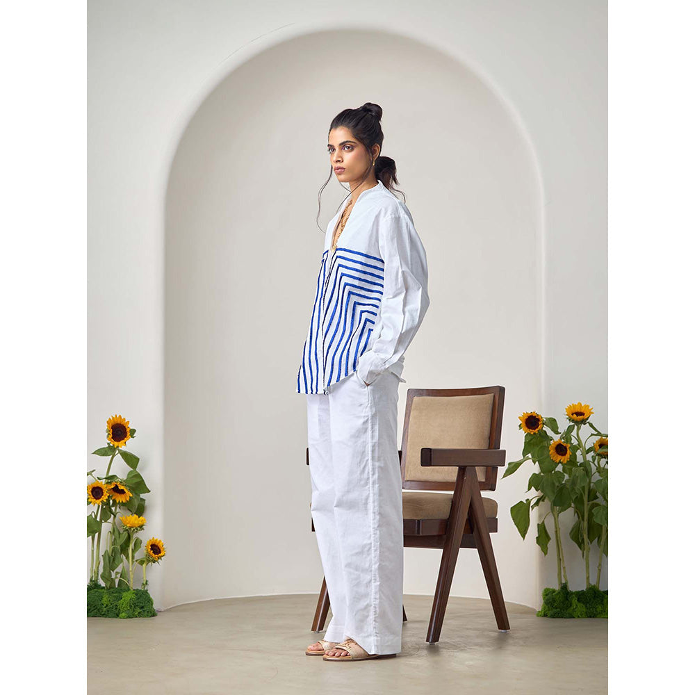Maisolos White Wave Shirt with Pant (Set of 2)
