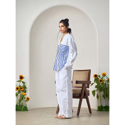 Maisolos White Wave Shirt with Pant (Set of 2)