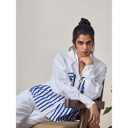 Maisolos White Wave Shirt with Pant (Set of 2)