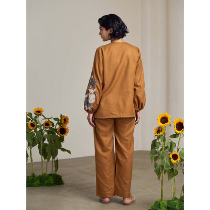 Maisolos Sand Dunes Brown Top with Pant (Set of 2)