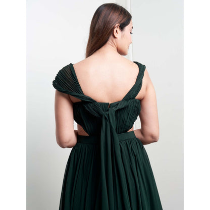 MALIKA GUPTA Green Kelly Solid Gown