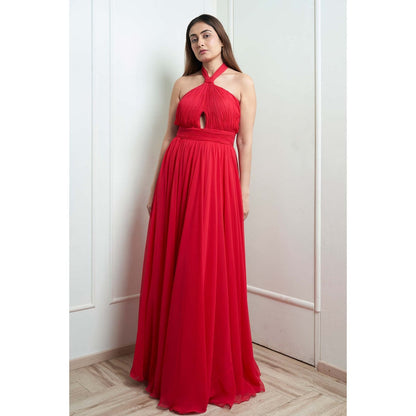 MALIKA GUPTA Coral Monroe Solid Gown