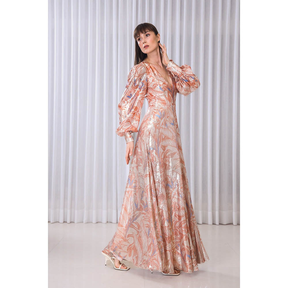 MANDIRA WIRK Willow Printed Sequins Dress