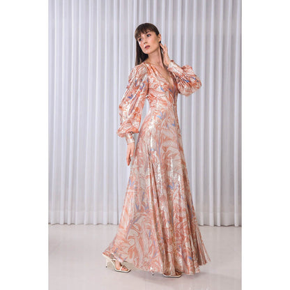 MANDIRA WIRK Willow Printed Sequins Dress