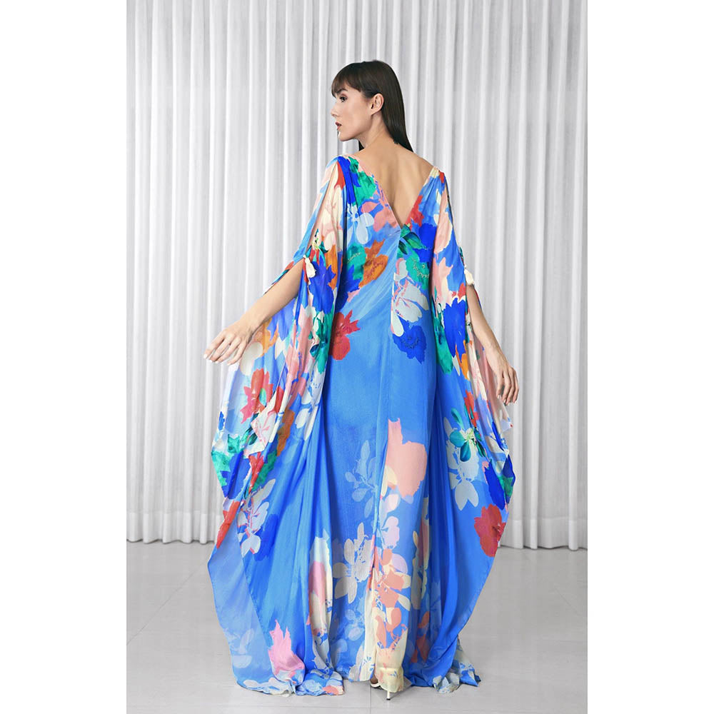 MANDIRA WIRK Hibiscus Placement Printed Kaftan