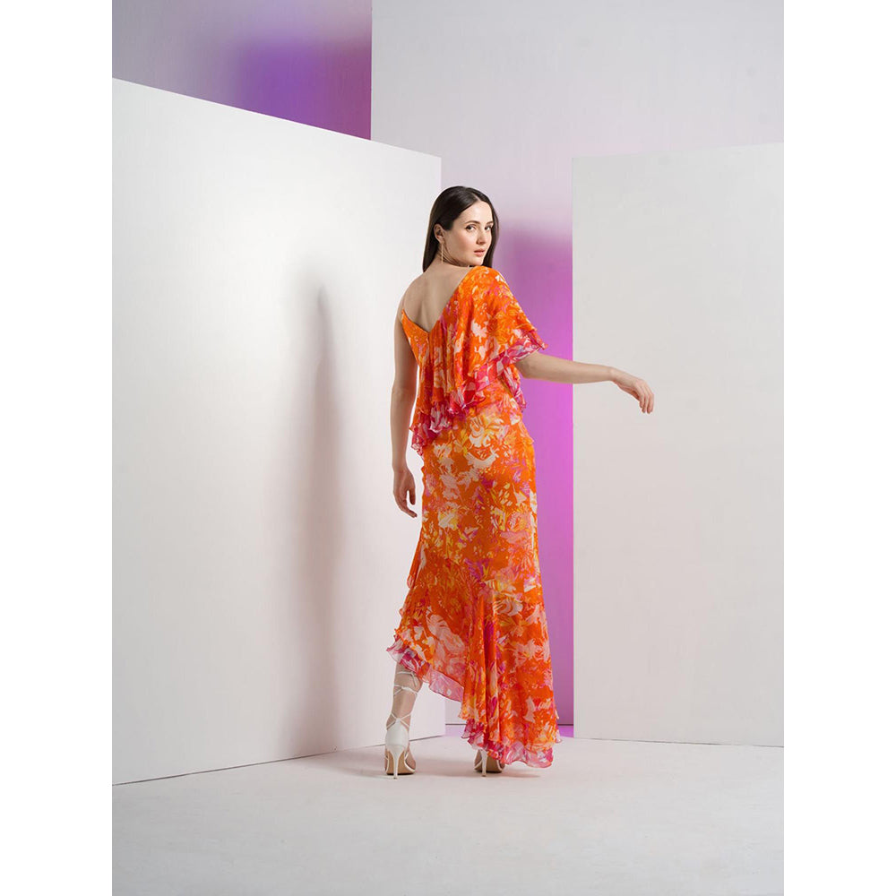 MANDIRA WIRK Saffron Misty Femme Asymmetric Dress