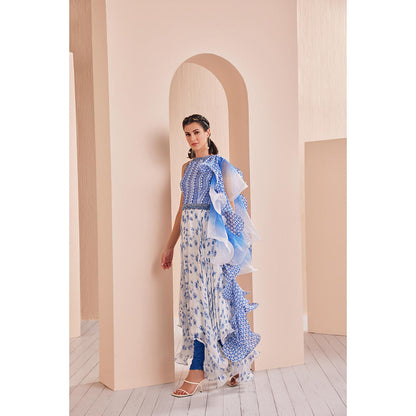 MANDIRA WIRK Kurta and Churidar with Cascade Dupatta (Set of 3)