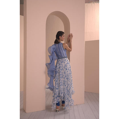 MANDIRA WIRK Kurta and Churidar with Cascade Dupatta (Set of 3)