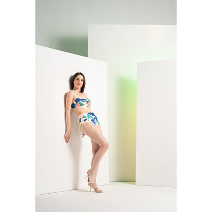MANDIRA WIRK Multi-Colour Top With Shorts & Side Rushed Skirt (Set of 2)