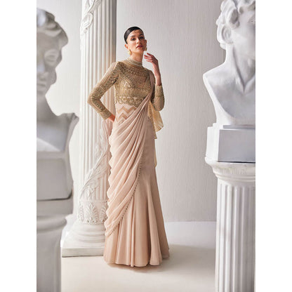 MANDIRA WIRK Golden Beige Gown