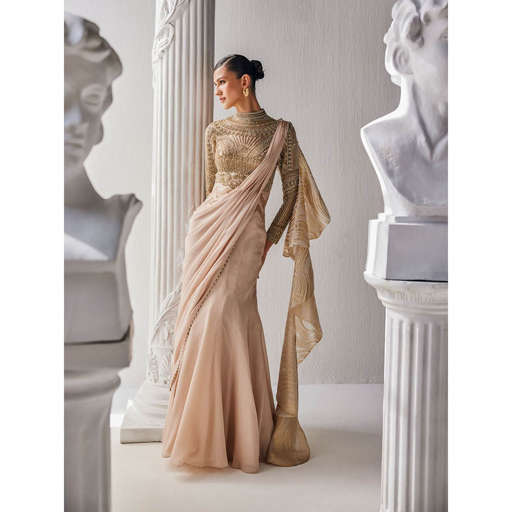 MANDIRA WIRK Golden Beige Gown