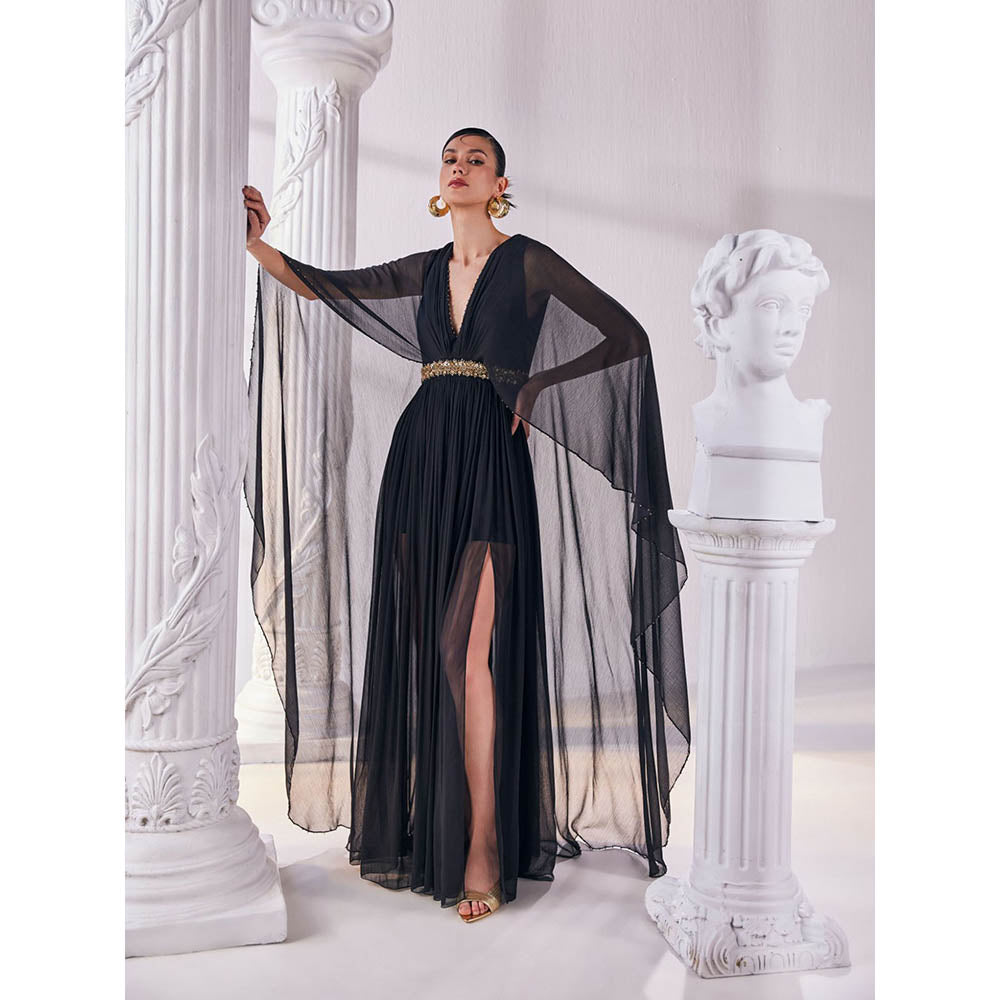 MANDIRA WIRK Black Kaftan Gown