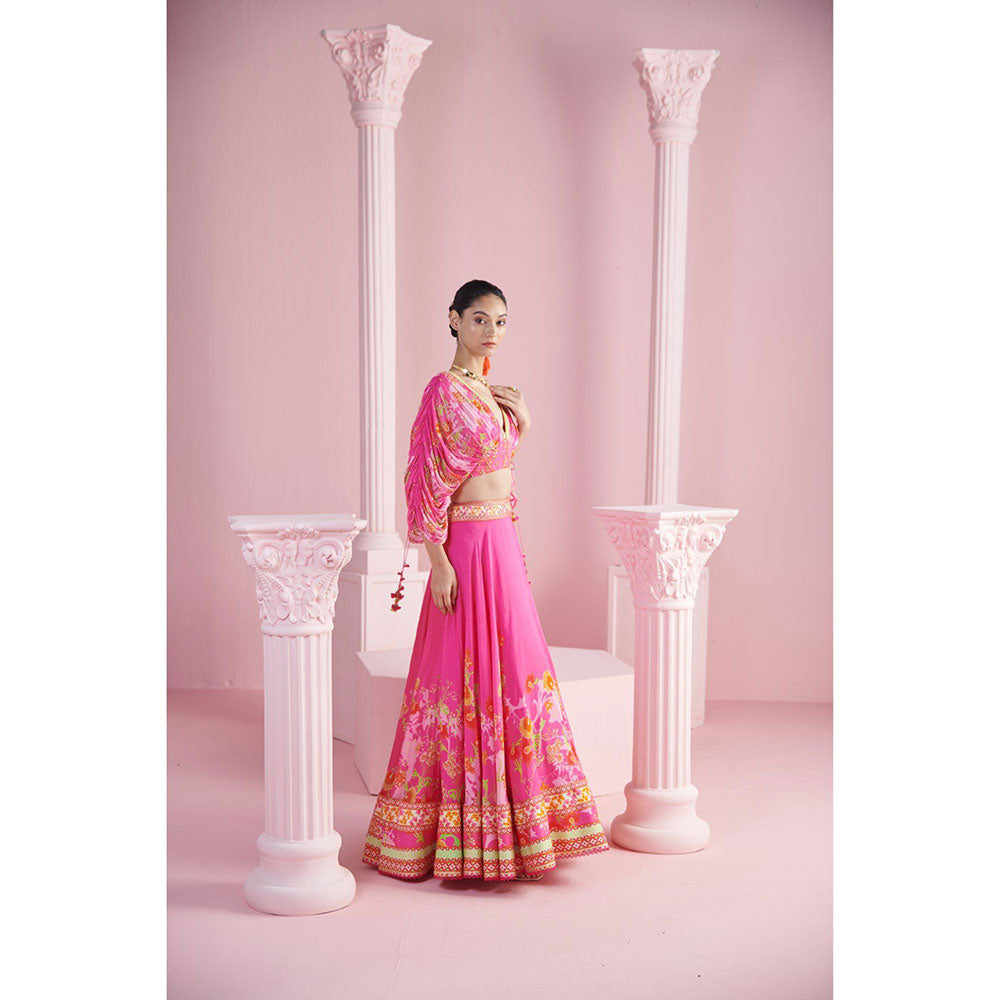 MANDIRA WIRK Women's Leyla Embellished Lehenga with Blouse and Dupatta (Set of 3)