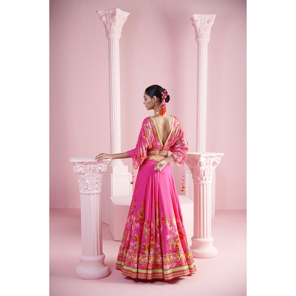 MANDIRA WIRK Women's Leyla Embellished Lehenga with Blouse and Dupatta (Set of 3)