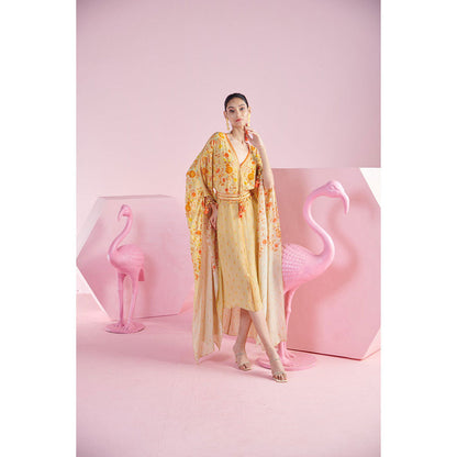 MANDIRA WIRK Women'S Ada Kaftan Dress with Belt (Set of 2)