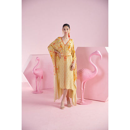MANDIRA WIRK Women'S Ada Kaftan Dress with Belt (Set of 2)