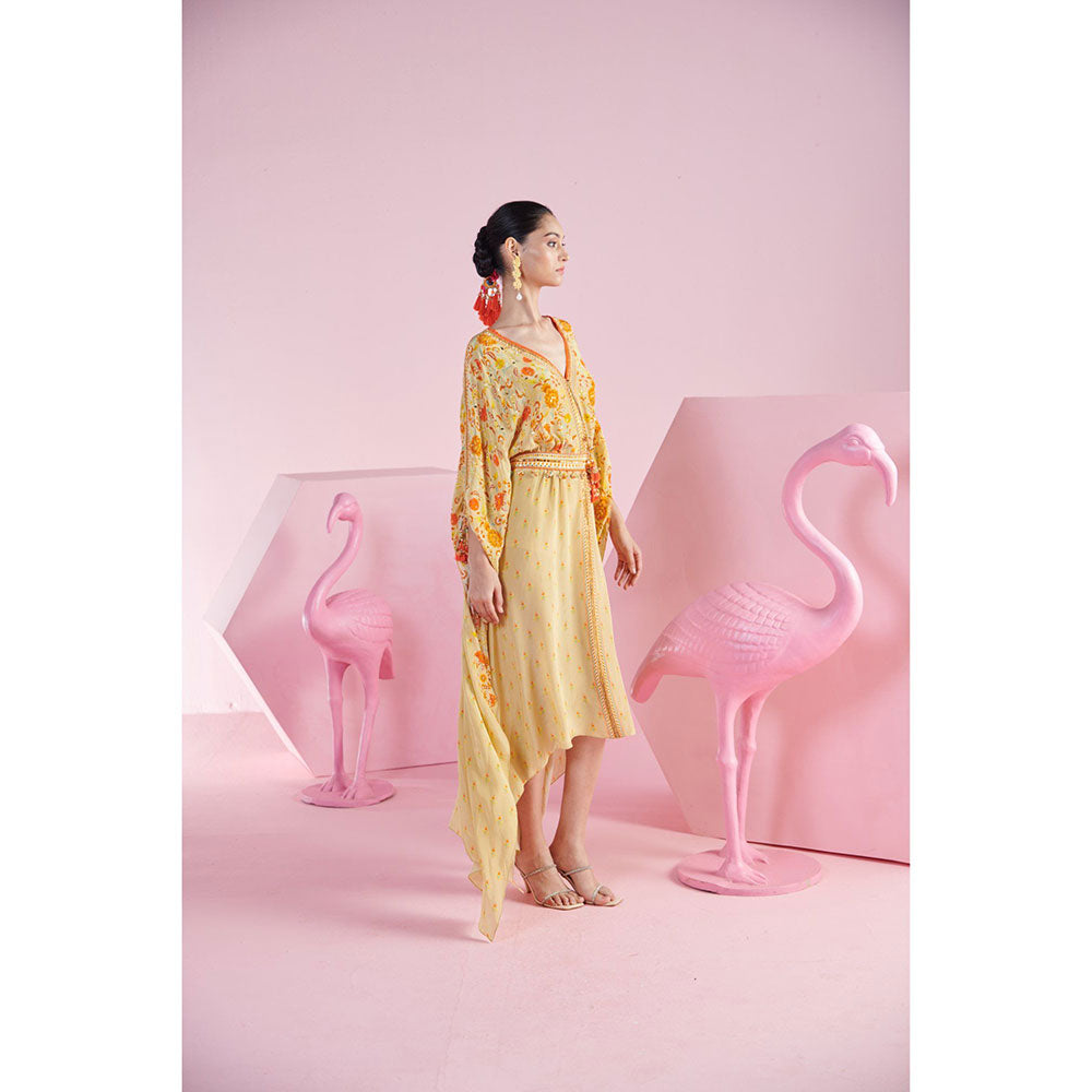 MANDIRA WIRK Women'S Ada Kaftan Dress with Belt (Set of 2)