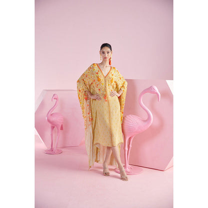 MANDIRA WIRK Women'S Ada Kaftan Dress with Belt (Set of 2)