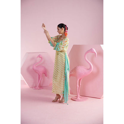 MANDIRA WIRK Women'S Seyda V-Neck Kaftan Dress