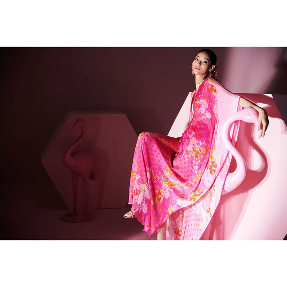 MANDIRA WIRK Women'S Safak Printed Kaftan Dress (Set of 2)