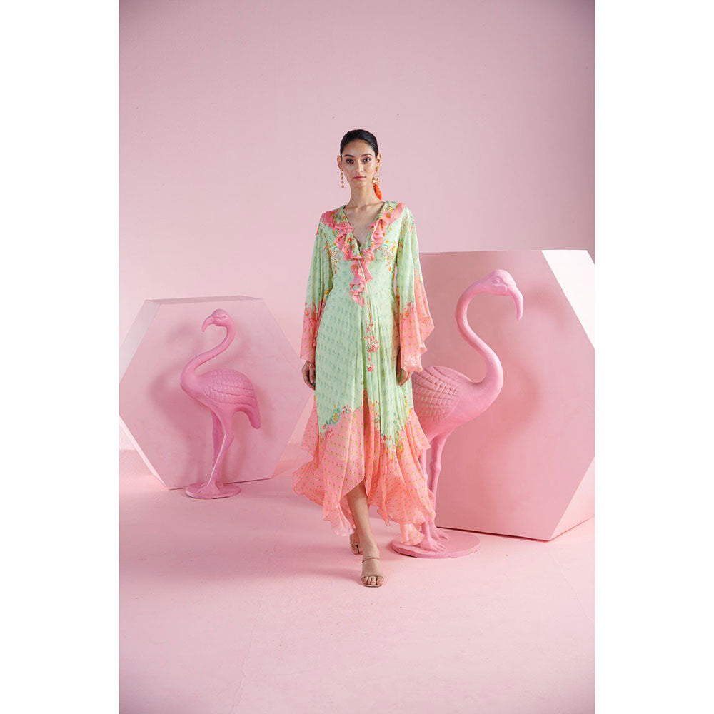 MANDIRA WIRK Women'S Arda Printed V-Neck Dress