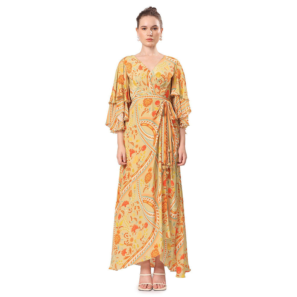 MANDIRA WIRK Women'S Zaina Printed V-Neck Dress