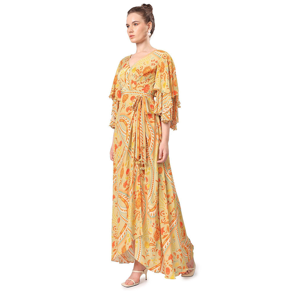 MANDIRA WIRK Women'S Zaina Printed V-Neck Dress