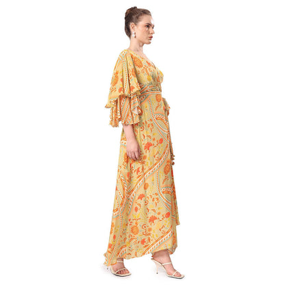 MANDIRA WIRK Women'S Zaina Printed V-Neck Dress