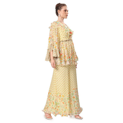 MANDIRA WIRK Women'S Nisa Floral Kurti with Palazzo (Set of 2)