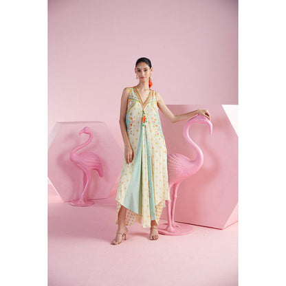 MANDIRA WIRK Women'S Rayhan Floral Kurta with Dhoti (Set of 2)