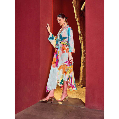 MANDIRA WIRK Sky Asymmetrical Printed Dress