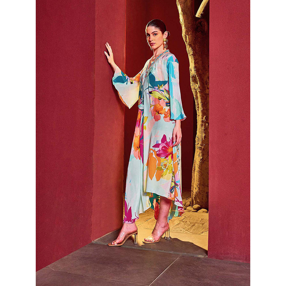 MANDIRA WIRK Sky Asymmetrical Printed Dress