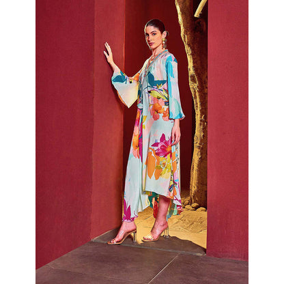 MANDIRA WIRK Sky Asymmetrical Printed Dress