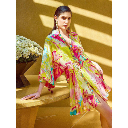 MANDIRA WIRK Multicolor Surge Florid Short Dress