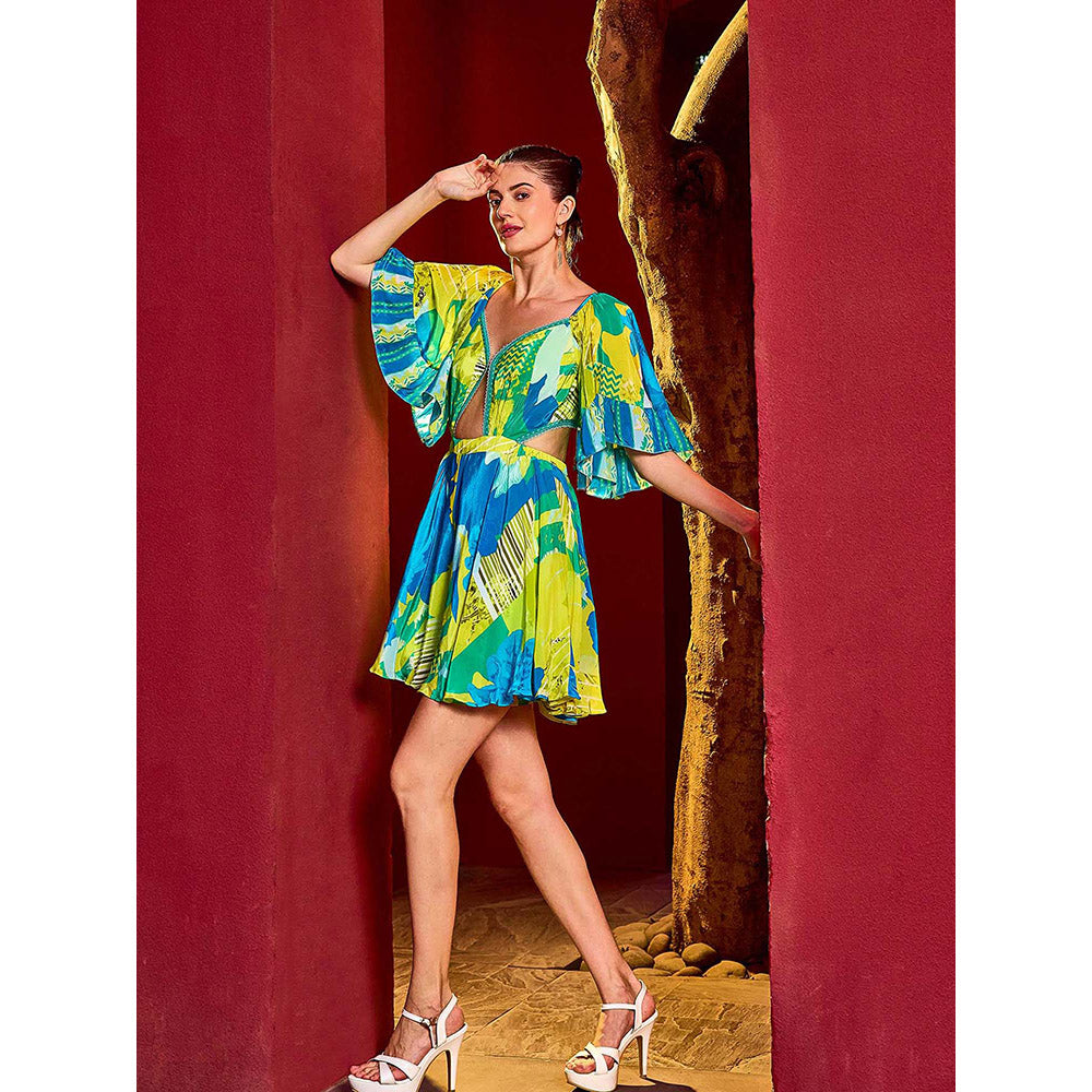 MANDIRA WIRK Multicolor Surge Corsage Playsuit