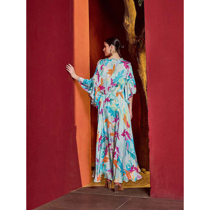 MANDIRA WIRK Blue Breeze Asymmetrical Dress
