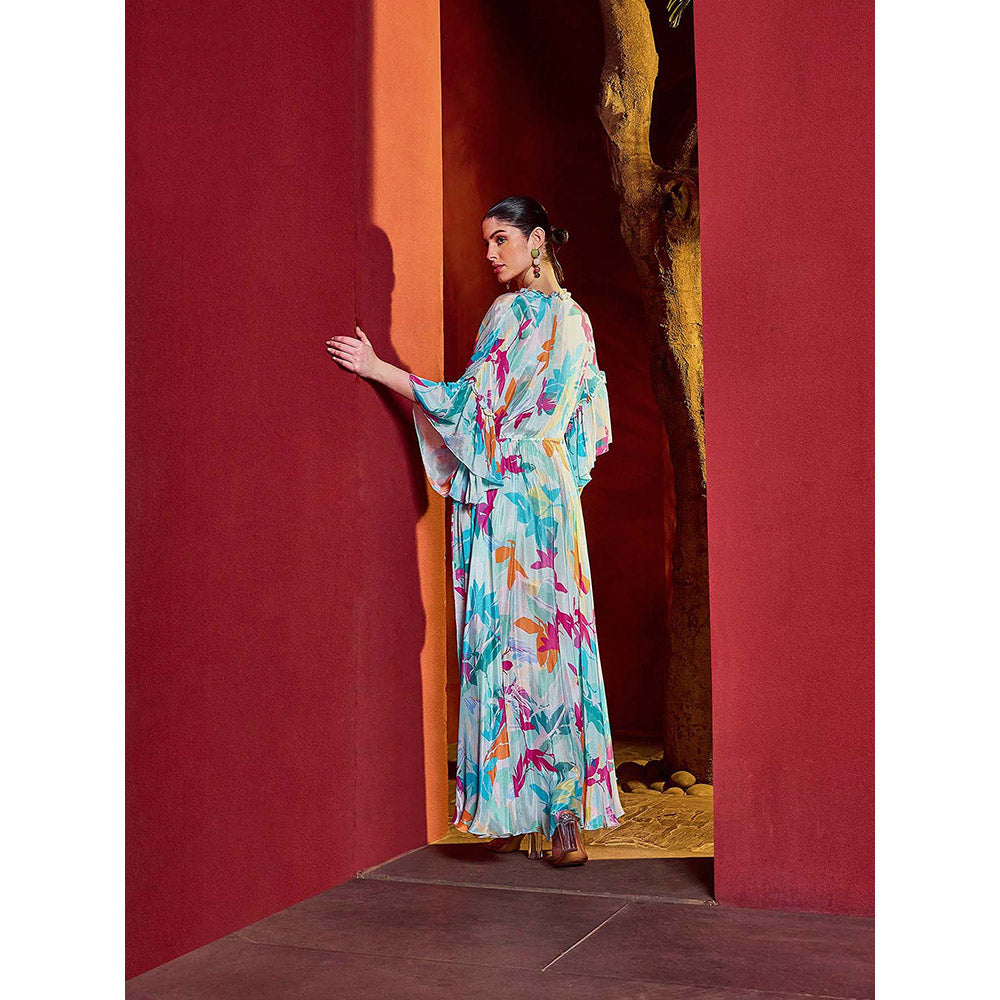 MANDIRA WIRK Blue Breeze Asymmetrical Dress