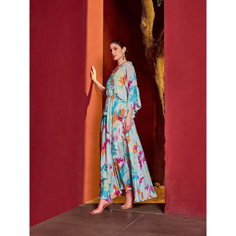 MANDIRA WIRK Blue Breeze Asymmetrical Dress