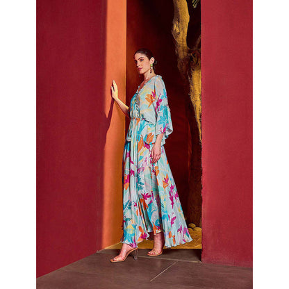 MANDIRA WIRK Blue Breeze Asymmetrical Dress