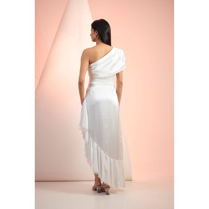 MANDIRA WIRK White Solid Maxi Dress