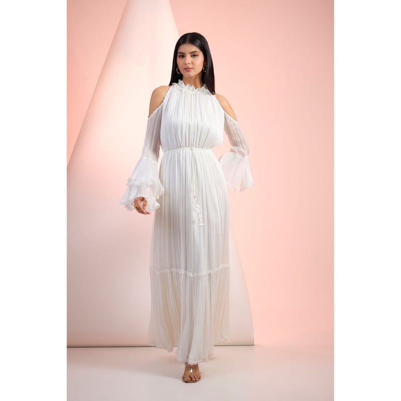MANDIRA WIRK White Solid Maxi Dress
