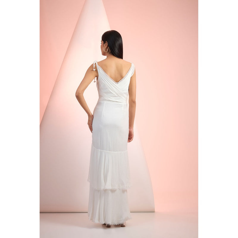 MANDIRA WIRK White Solid Maxi Dress