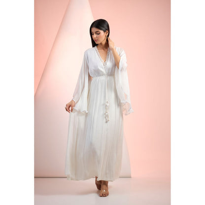 MANDIRA WIRK White Solid Maxi Dress