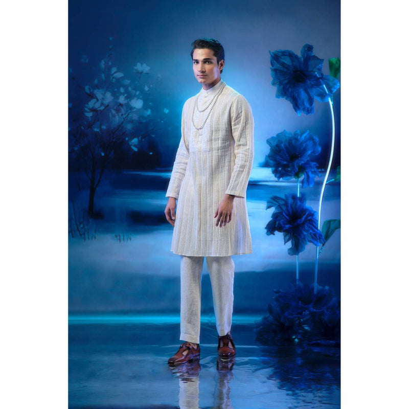 MANDIRA WIRK Ivory Embroidered Kurta with Pant