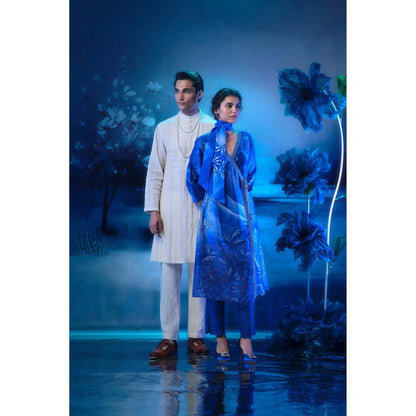 MANDIRA WIRK Ivory Embroidered Kurta with Pant